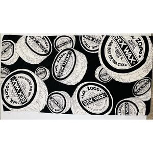 Vintage 80s Sex Wax Beach Towel Size 61” X 32” Mr Zog’s All Over Print Black